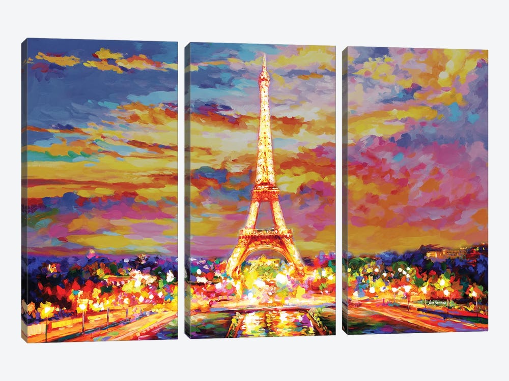 Eiffel Tower, Paris by Leon Devenice 3-piece Canvas Artwork
