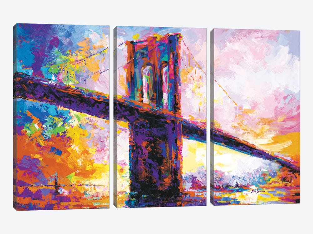 Brooklyn Bridge, New York City by Leon Devenice 3-piece Canvas Art Print