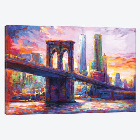 Brooklyn Bridge, New York City II Canvas Print #DVI329} by Leon Devenice Canvas Art