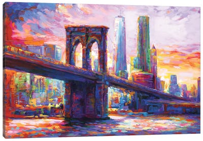 Brooklyn Bridge, New York City II Canvas Art Print - Leon Devenice