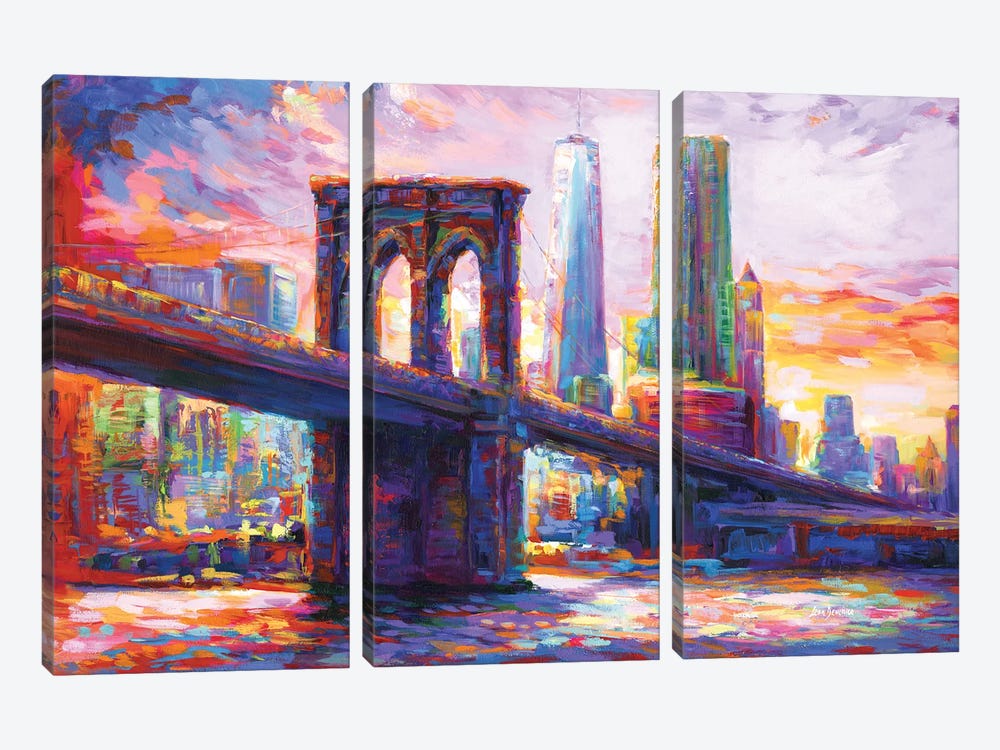 Brooklyn Bridge, New York City II by Leon Devenice 3-piece Canvas Artwork