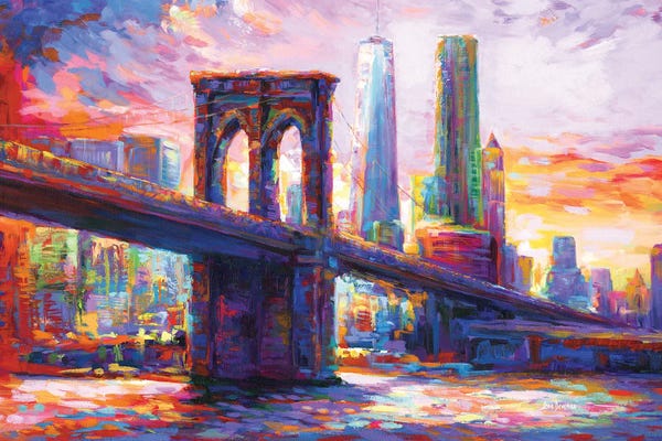 Leon Devenice: Brooklyn Bridge, New York City II by Leon Devenice