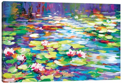 Water Lilies Canvas Art Print - Leon Devenice