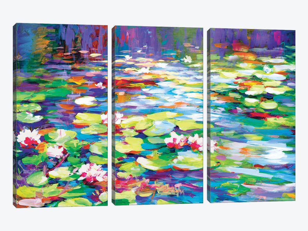 Water Lilies by Leon Devenice 3-piece Canvas Artwork