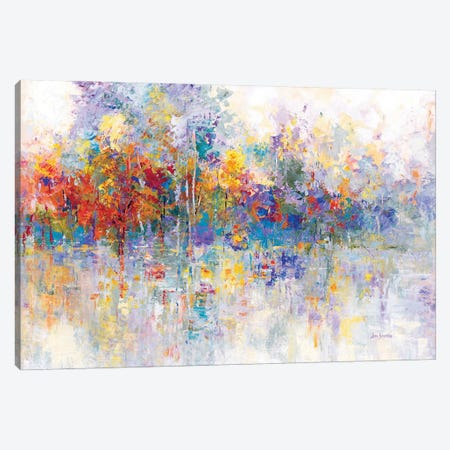 Forest By The Lake Canvas Print #DVI342} by Leon Devenice Canvas Wall Art