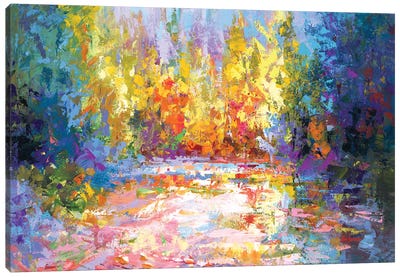 Abstract Fall Landscape Canvas Art Print - Leon Devenice