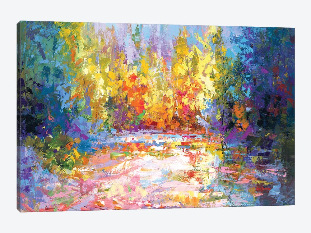 Abstract Fall Landscape by Leon Devenice 1-piece Canvas Wall Art