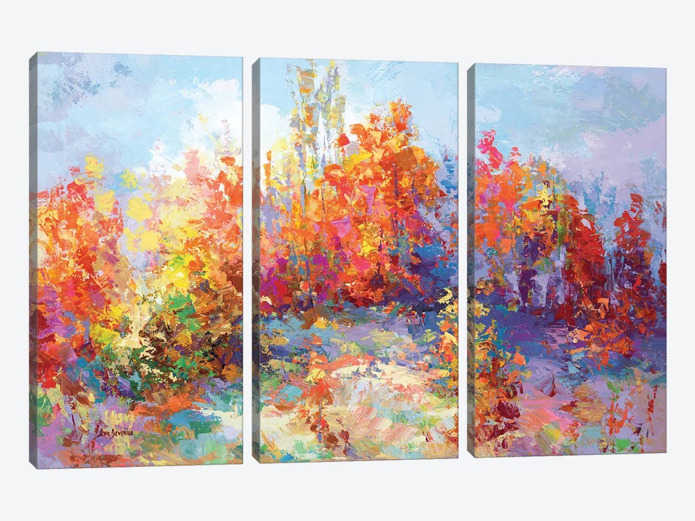 Colorful Autumn Landscape II by Leon Devenice 3-piece Canvas Art Print