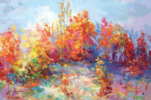 Leon Devenice: Colorful Autumn Landscape II by Leon Devenice