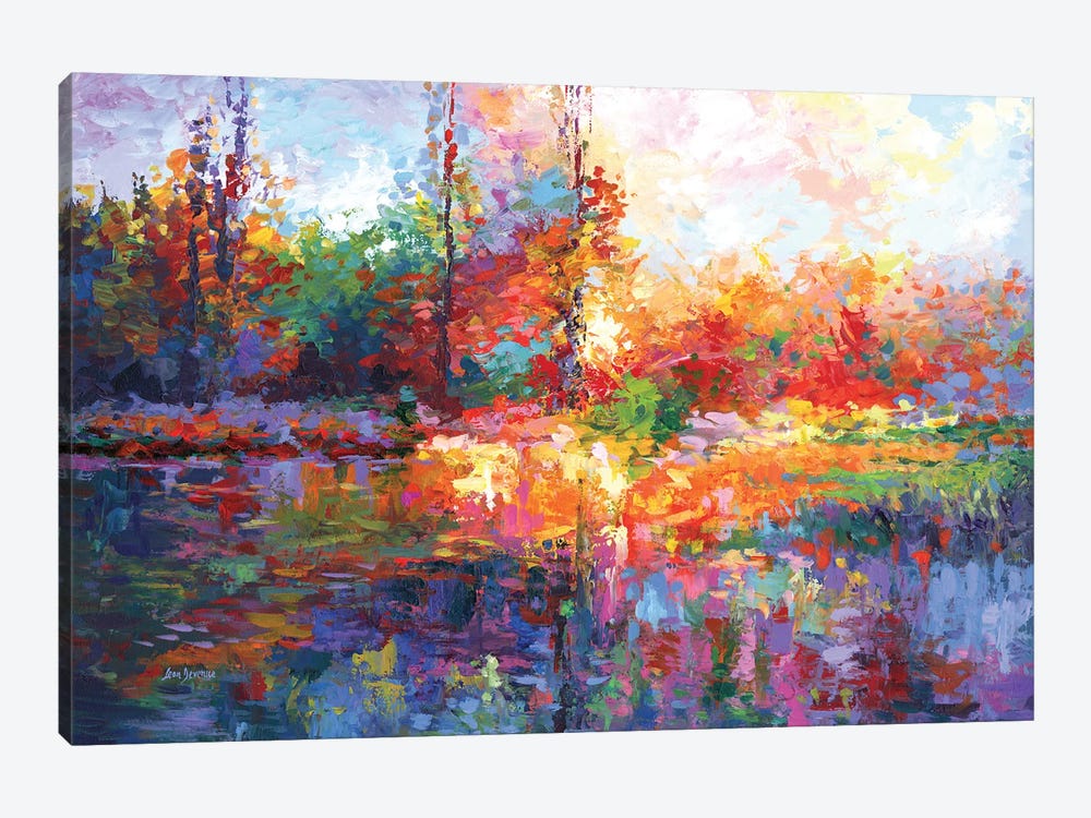 Colorful Autumn Landscape III by Leon Devenice 1-piece Canvas Artwork