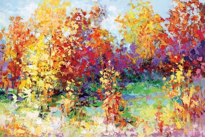Colorful Autumn Landscape by Leon Devenice framed canvas print