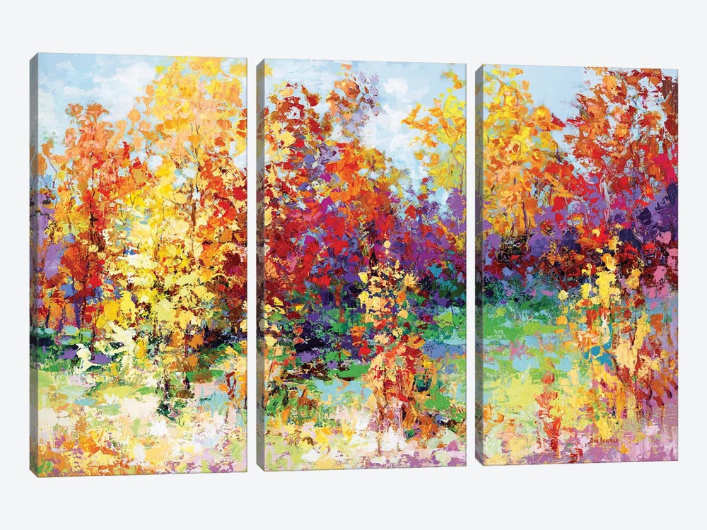 Colorful Autumn Landscape by Leon Devenice 3-piece Canvas Art Print