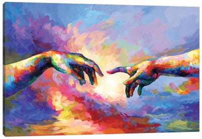 Creation Of Adam Hands Canvas Art Print - Re-imagined Masterpieces