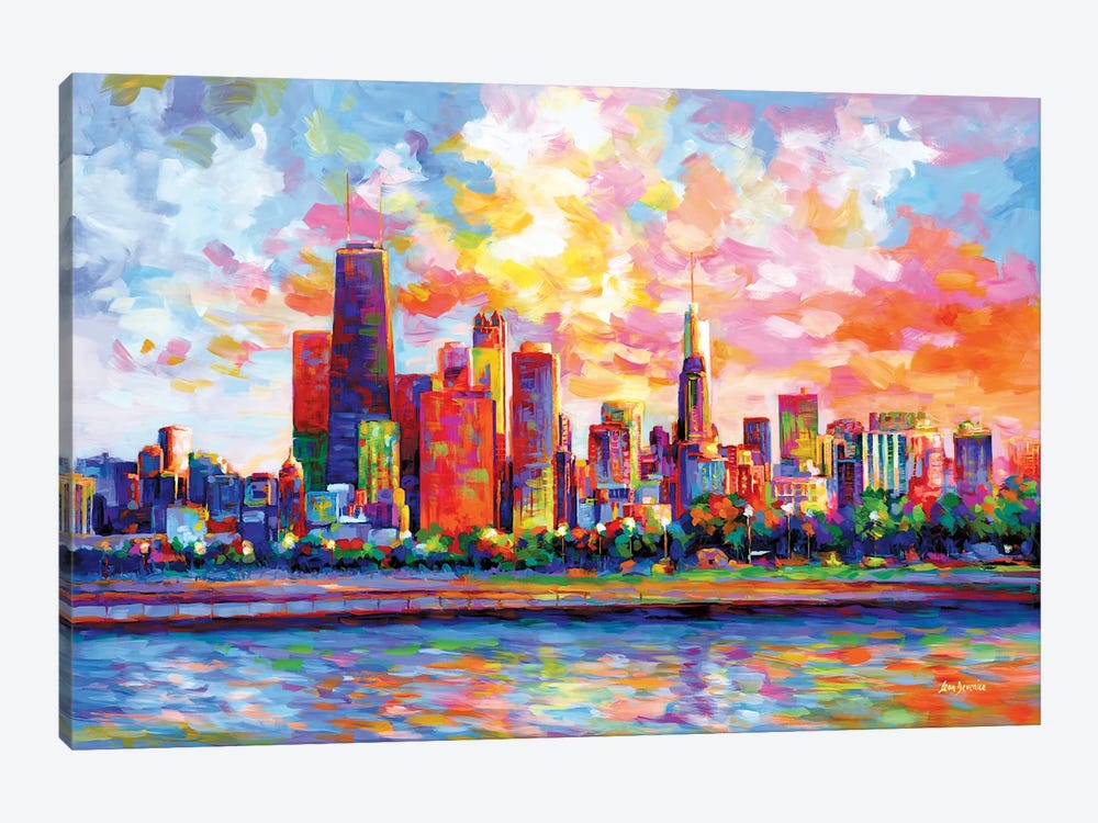Chicago Skyline by Leon Devenice 1-piece Canvas Art Print