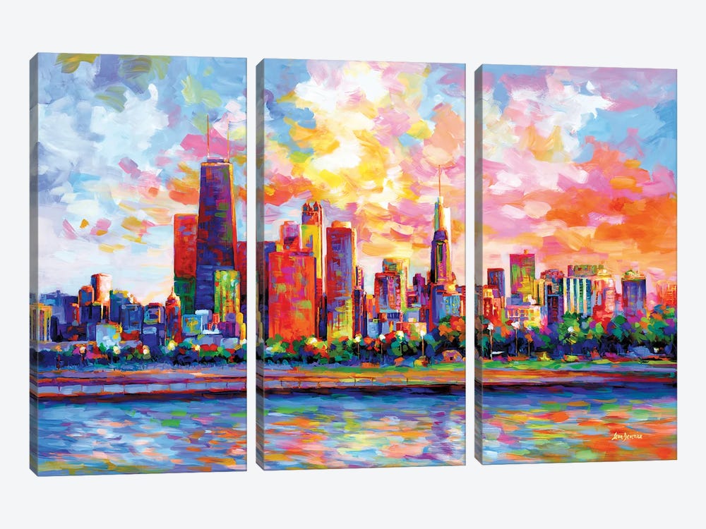 Chicago Skyline by Leon Devenice 3-piece Art Print