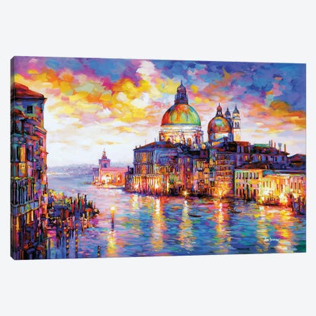 Grand Canal And Basilica Di Santa Maria Della Salute, Venice, Italy Canvas Print #DVI356} by Leon Devenice Canvas Art