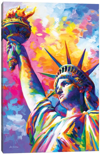 Statue Of Liberty, New York City Canvas Art Print - Cloud Art