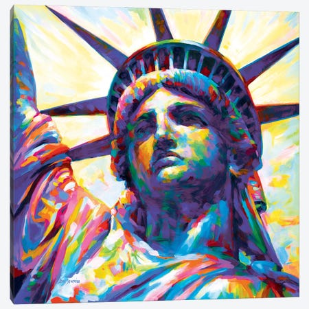 Lady Liberty, Nyc Canvas Print #DVI358} by Leon Devenice Art Print