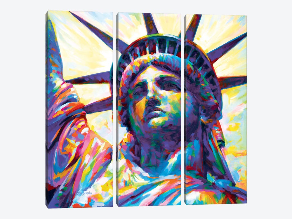 Lady Liberty, Nyc by Leon Devenice 3-piece Canvas Art