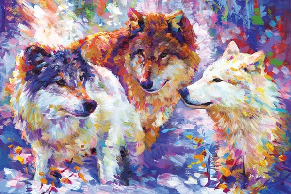 Wolves: Gentle Hearted Wolf Pack by Leon Devenice