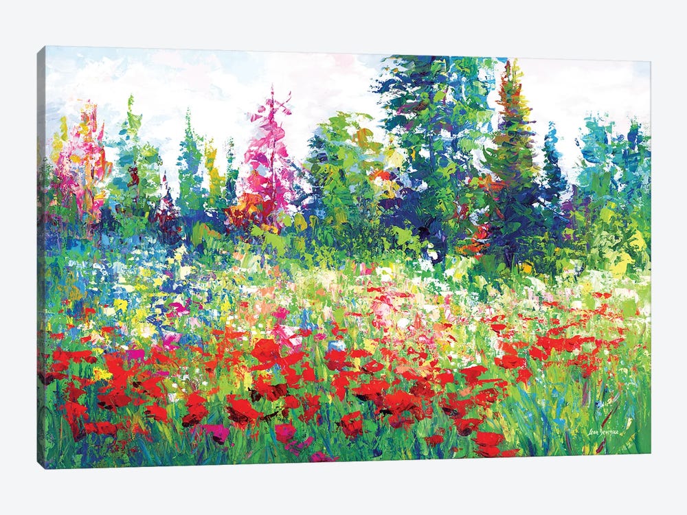 Blooming Wildflower Landscape by Leon Devenice 1-piece Canvas Print