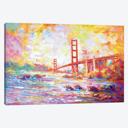 Golden Gate Bridge, View From Marshall's Bridge In California Canvas Print #DVI364} by Leon Devenice Canvas Print