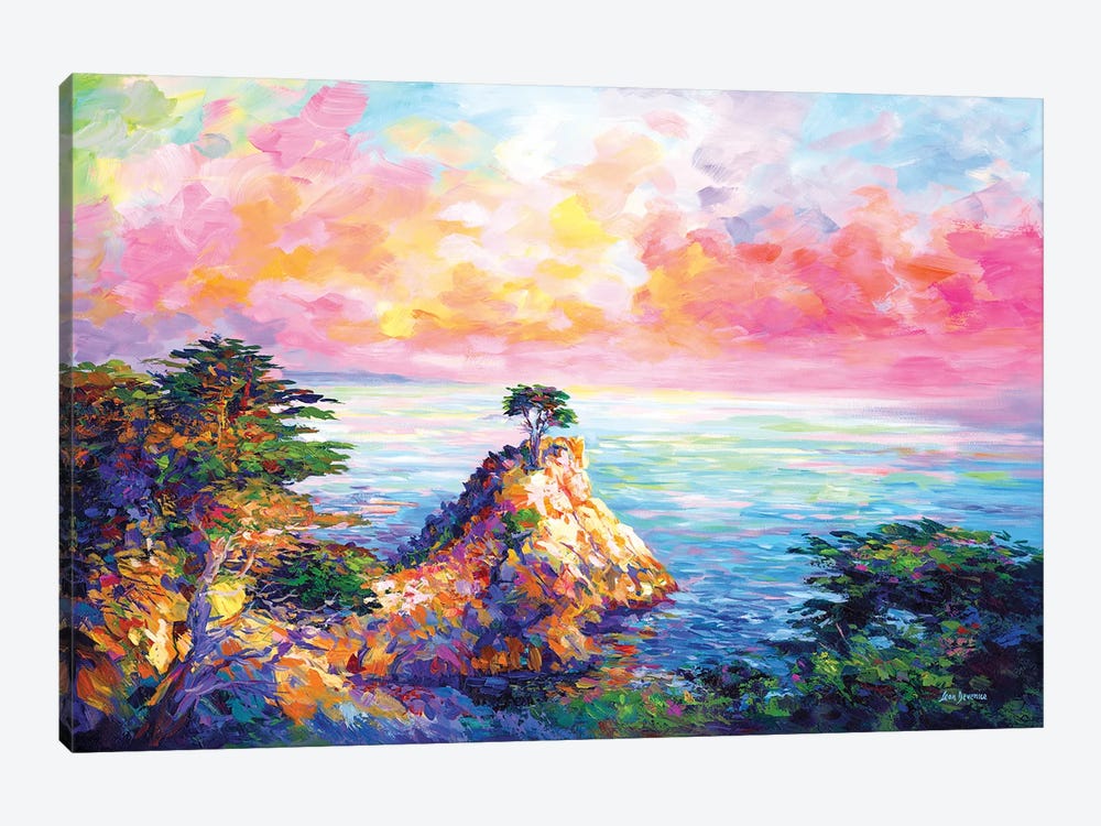Lone Cypress In Pebble Beach, California by Leon Devenice 1-piece Canvas Art Print