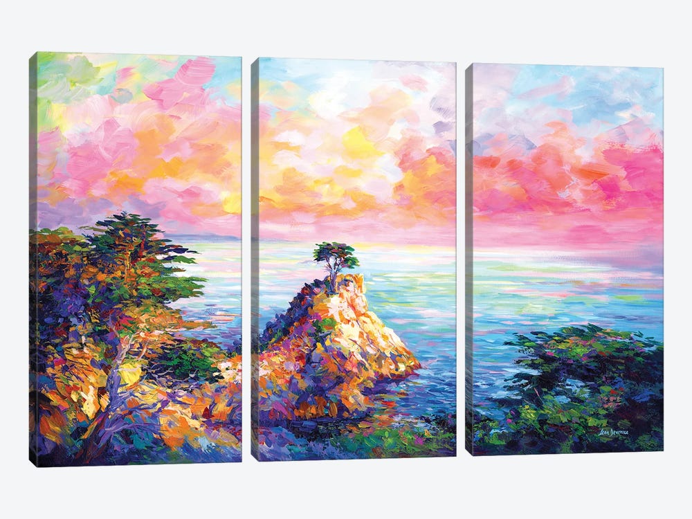 Lone Cypress In Pebble Beach, California by Leon Devenice 3-piece Canvas Art Print