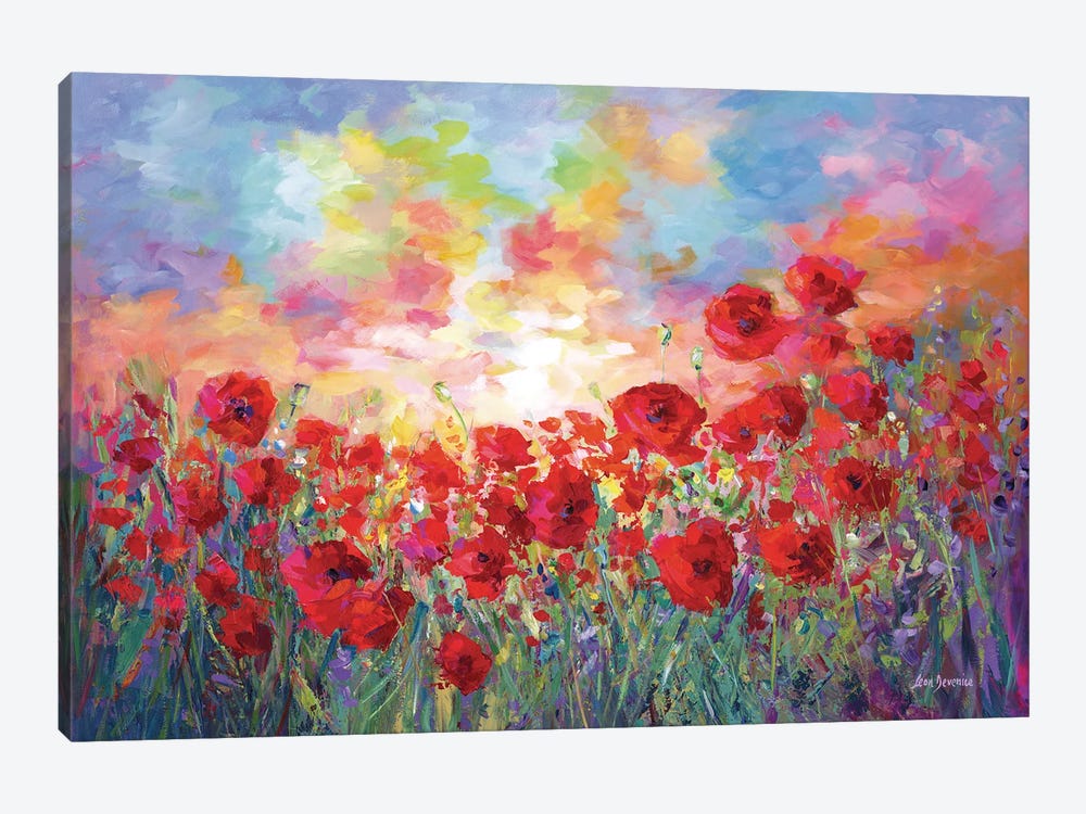 Poppy Flower Field by Leon Devenice 1-piece Art Print