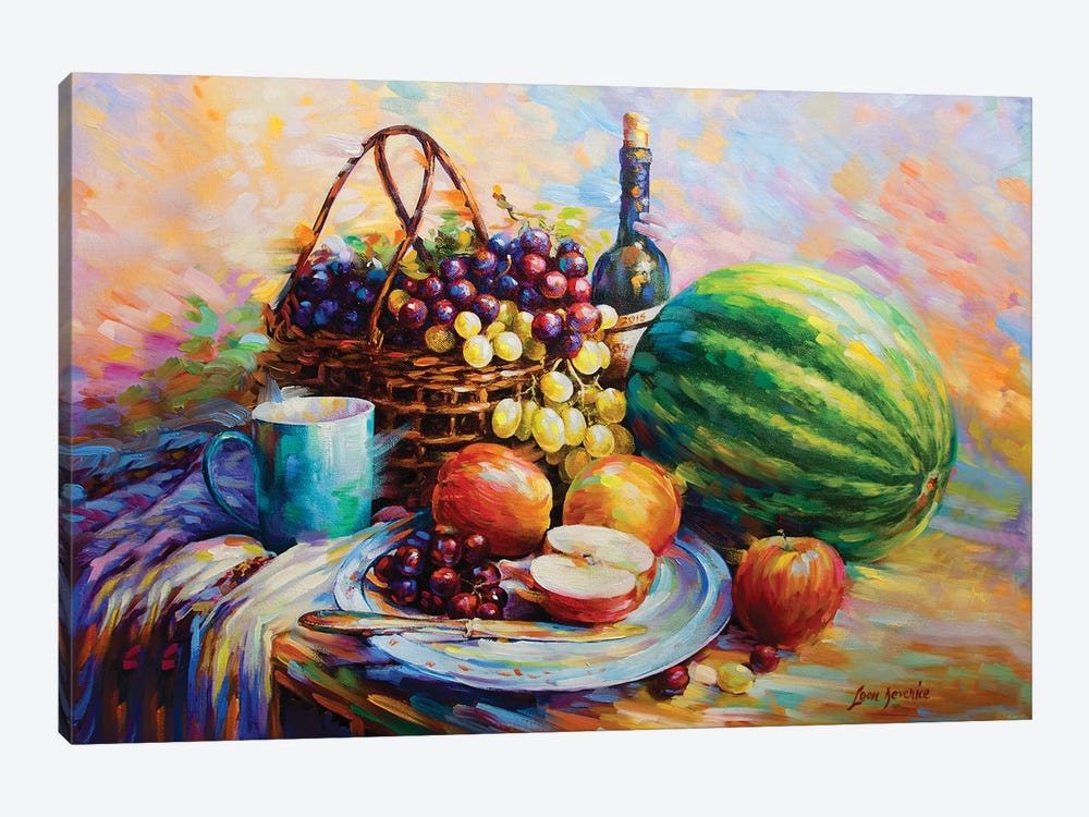 Fruits And Wine by Leon Devenice 1-piece Canvas Artwork