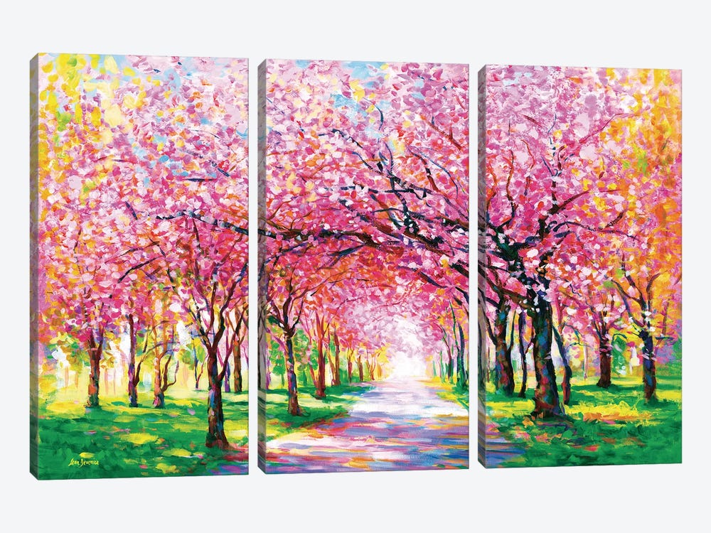 Cherry Blossom Trees by Leon Devenice 3-piece Art Print
