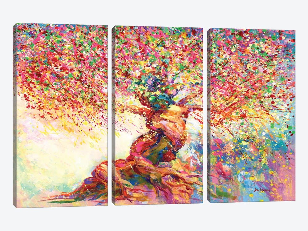 Tree Of Passion by Leon Devenice 3-piece Canvas Wall Art