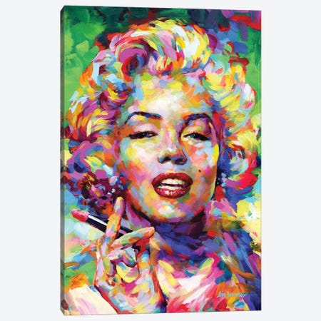 Marilyn Monroe Pop Art Canvas Print #DVI377} by Leon Devenice Canvas Art