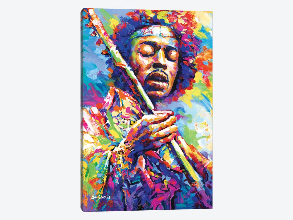 Jimi Hendrix Iii by Leon Devenice 1-piece Canvas Art