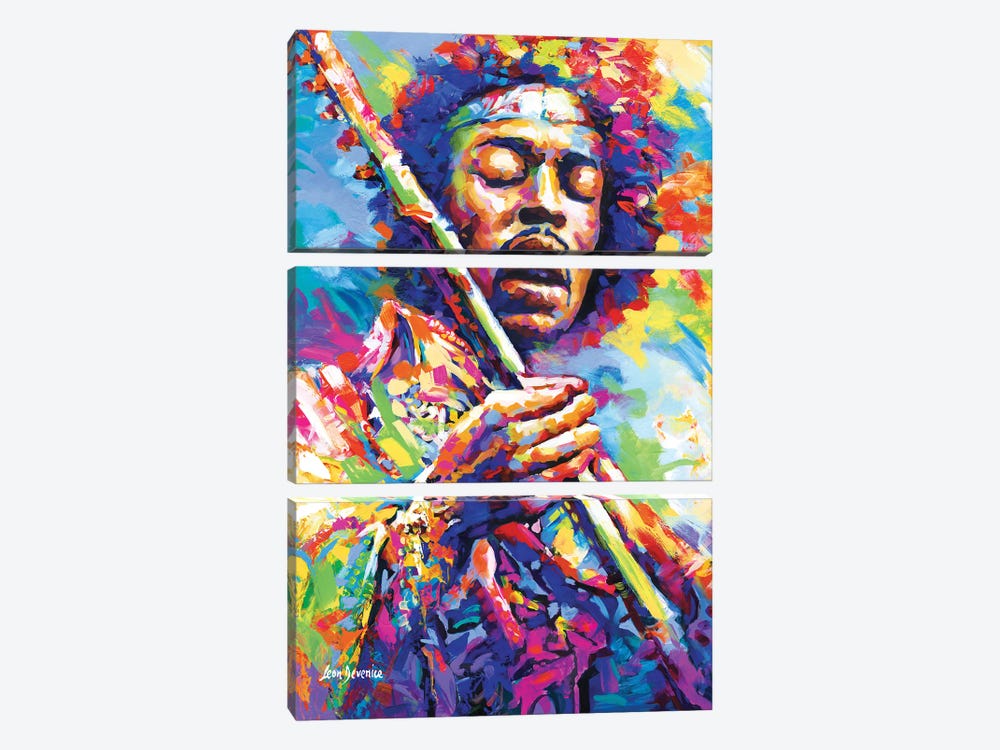 Jimi Hendrix Iii by Leon Devenice 3-piece Canvas Wall Art