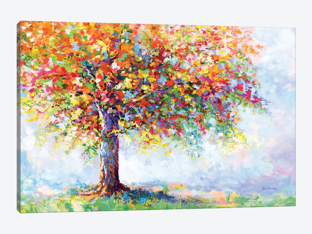 Colorful Tree Of Life by Leon Devenice 1-piece Canvas Wall Art