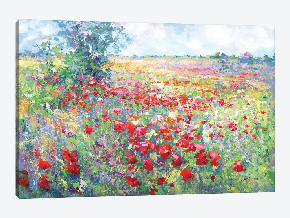 Tuscan Wildflower Field by Leon Devenice 1-piece Canvas Print