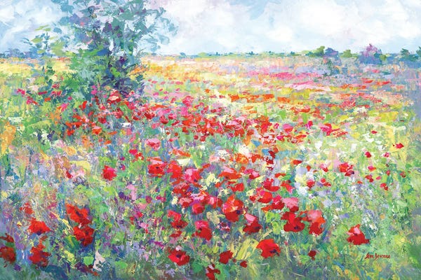 Tranquil Gardens: Tuscan Wildflower Field by Leon Devenice
