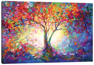 Colorful Tree Of Life III Canvas Art Print - 3-Piece Tree Art
