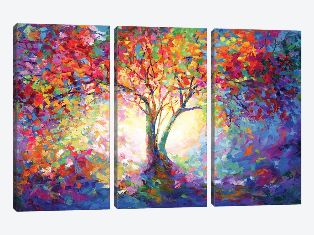 Colorful Tree Of Life III by Leon Devenice 3-piece Canvas Wall Art
