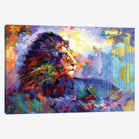 Lion Canvas Print #DVI391} by Leon Devenice Canvas Art Print