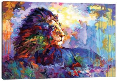 Lion Canvas Art Print - Leon Devenice