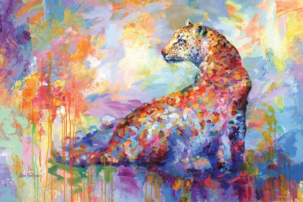 Leon Devenice: Colorful Leopard by Leon Devenice