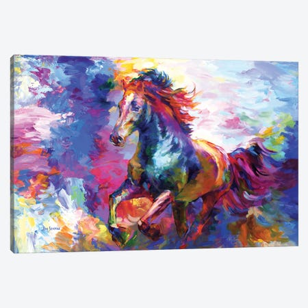 Colorful Abstract Horse Canvas Print #DVI395} by Leon Devenice Canvas Artwork