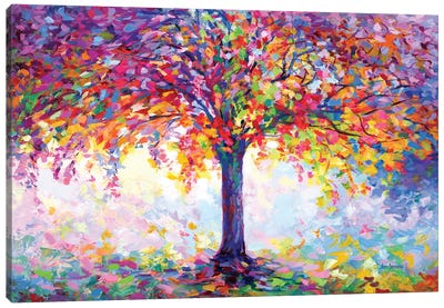Tree of Happiness Canvas Art Print - Current Day Impressionism Art