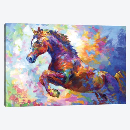 Colorful Horse Canvas Print #DVI400} by Leon Devenice Canvas Art Print