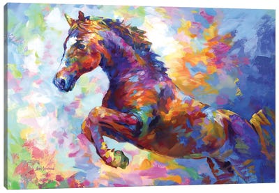 Colorful Horse Canvas Art Print - Leon Devenice