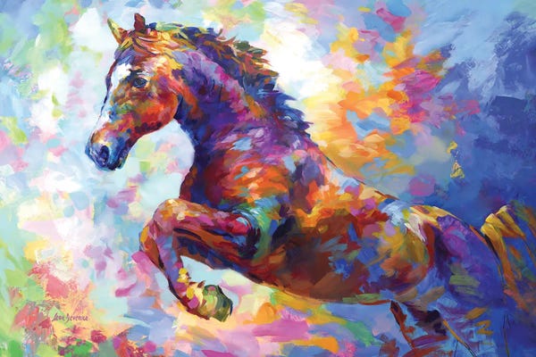 Leon Devenice: Colorful Horse by Leon Devenice