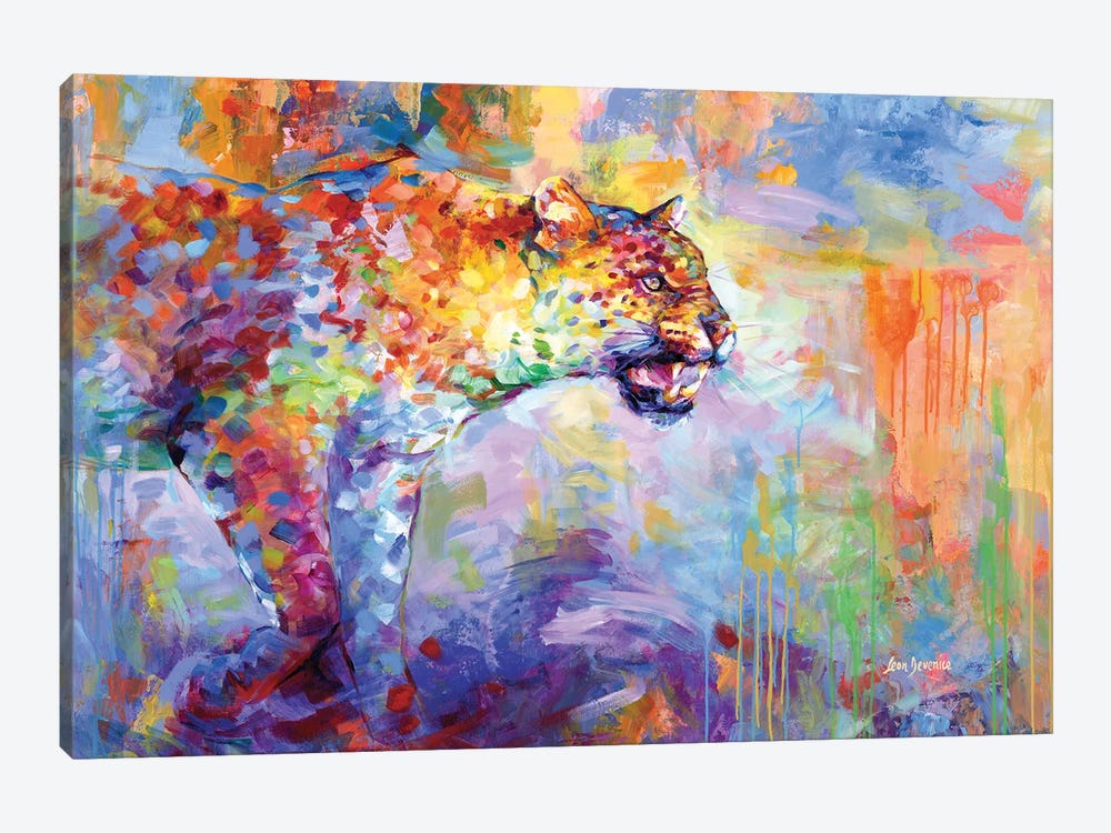 Colorful Leopard III by Leon Devenice 1-piece Canvas Print