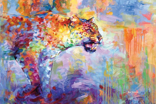 Leon Devenice: Colorful Leopard III by Leon Devenice